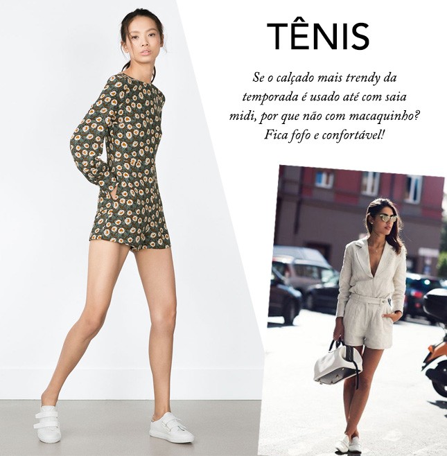 Como usar macaquinho? Usar tênis é cool e está em alta! Veja mais ficas no blog Oh My Closet!