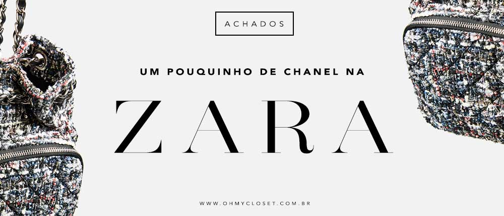 Chanel Inspired na Zara mochila de tweed.
