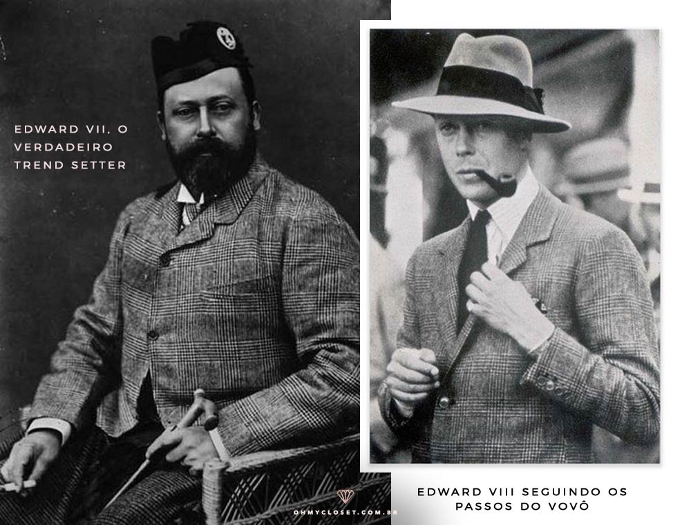 Edward VII e Edward VII, responsáveis pela difusão do uso do xadrez Príncipe de Gales.