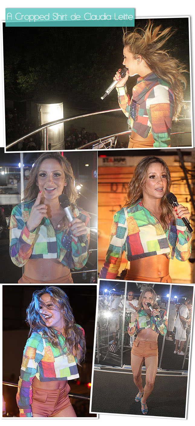Look Claudia Leitte Cropped Shirt