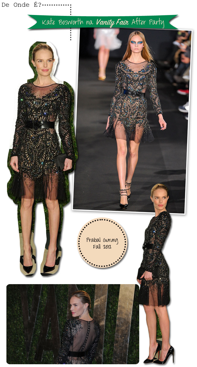 Vestido Kate Bosworth Vanity Fair Oscar 2012.