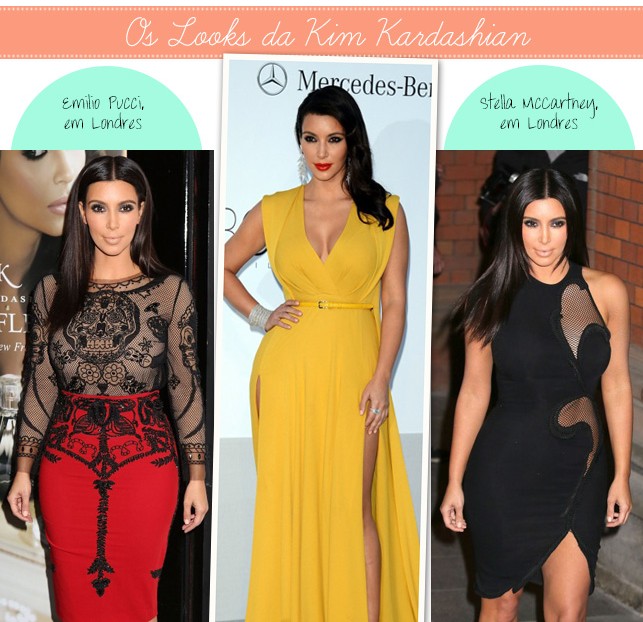 Os Looks da Kim Kardashian em Londres e Cannes