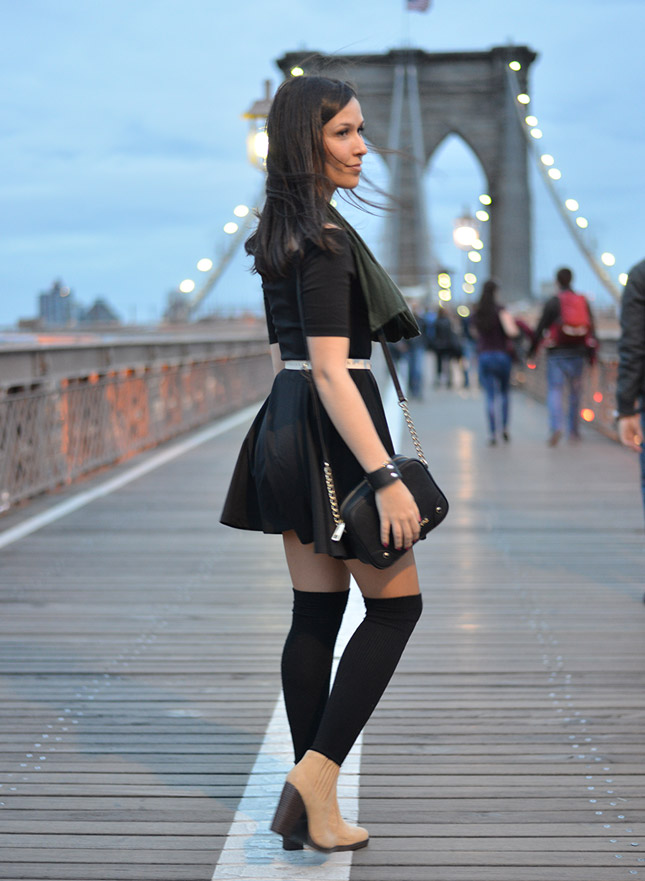 nyc look blog de moda dica look nova york ponte do brooklyn bridge vestido preto nasty gal zara renner oh my closet blog juicy couture