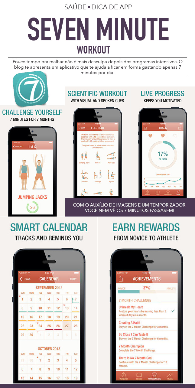 7 minute workout dica de app aplicativo iphone blog de moda oh my closet fitness exercicio saude alimentacao