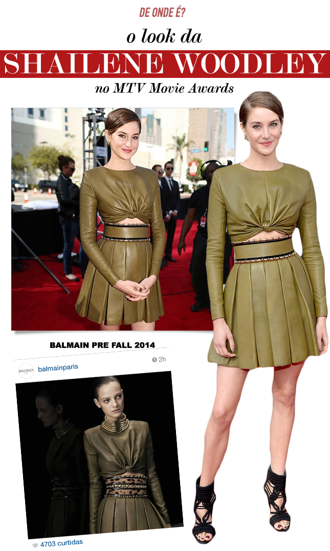 vestido da shailene woodley mtv movie awards blog de moda oh my closet balmain look conjunto shailene