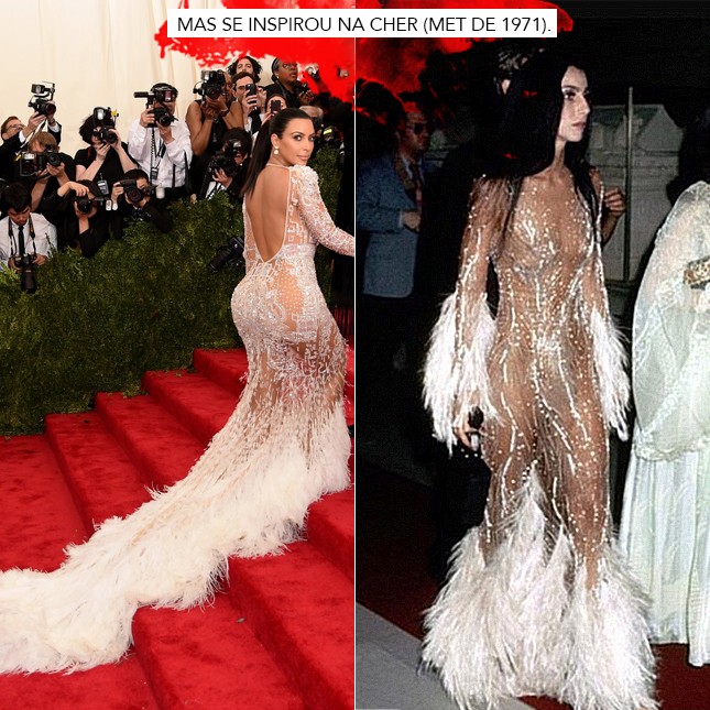 Kim se inspirou no vestido de Cher, usado no primeiro baile do MET.