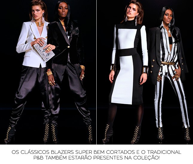 Muito P&B e blazers alienadíssimos no lookbook Balmain para H&M, tudo no blog Oh My Closet, por Mônica Araújo.