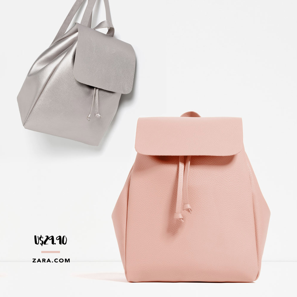 A mochila minimalista Zara está à venda nas lojas por um preço ótimo! Veja no Oh My Closet!