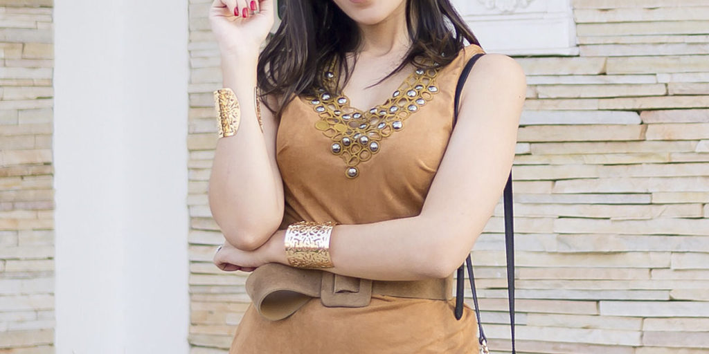 Vestido de Suede – Look do Dia Ypslon Atacado