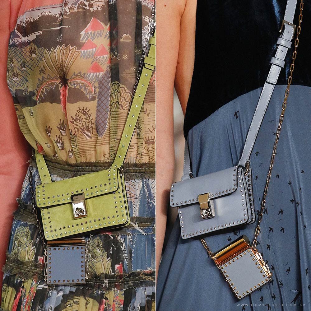 Detalhes micro bags Valentino Paris Fashion Week Monica Araujo tendências bolsas Oh My Closet.