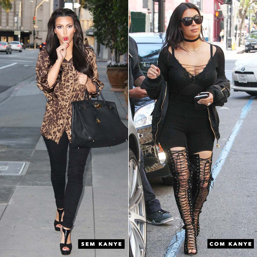 Kim Kardashian antes e depois de Kanye West