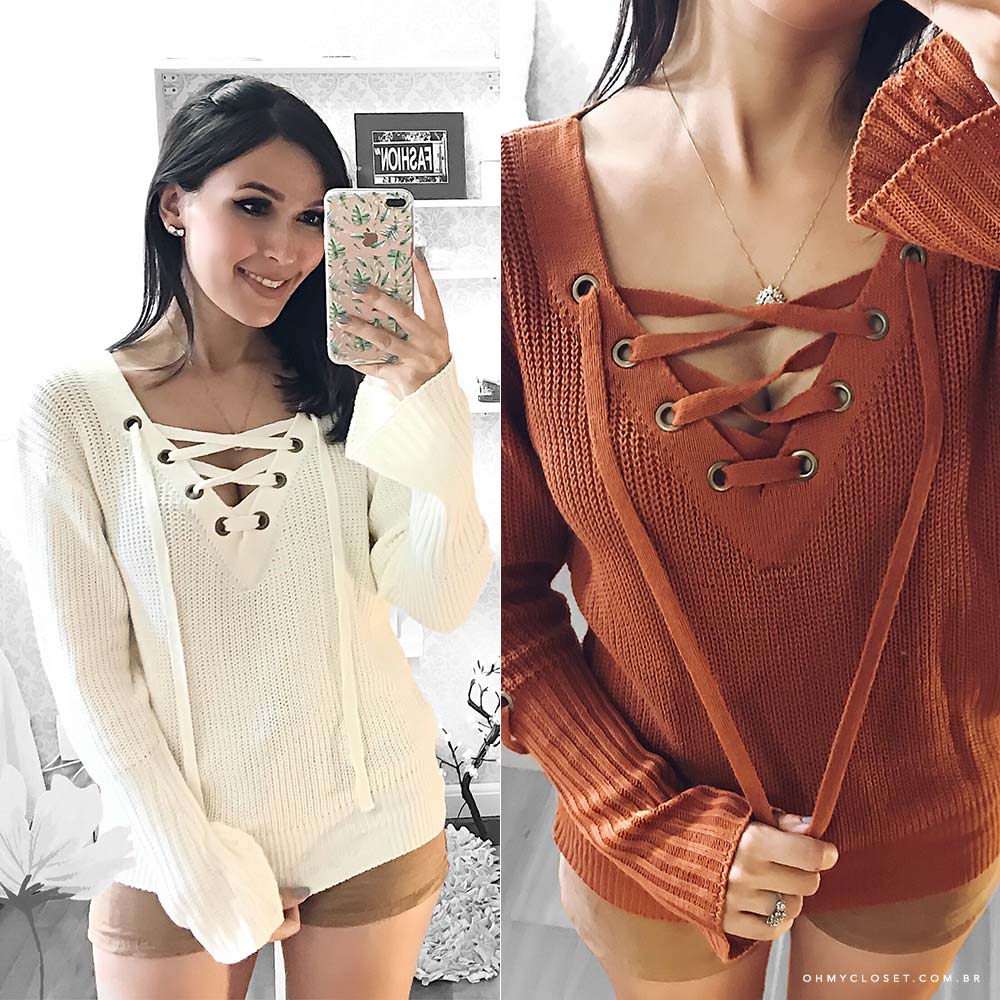 Blogger Mônica Araújo veste tricot Ypslon Atacado. Veja mais sobre essa tendência do Inverno 2017. É sweater season no Oh My Closet!