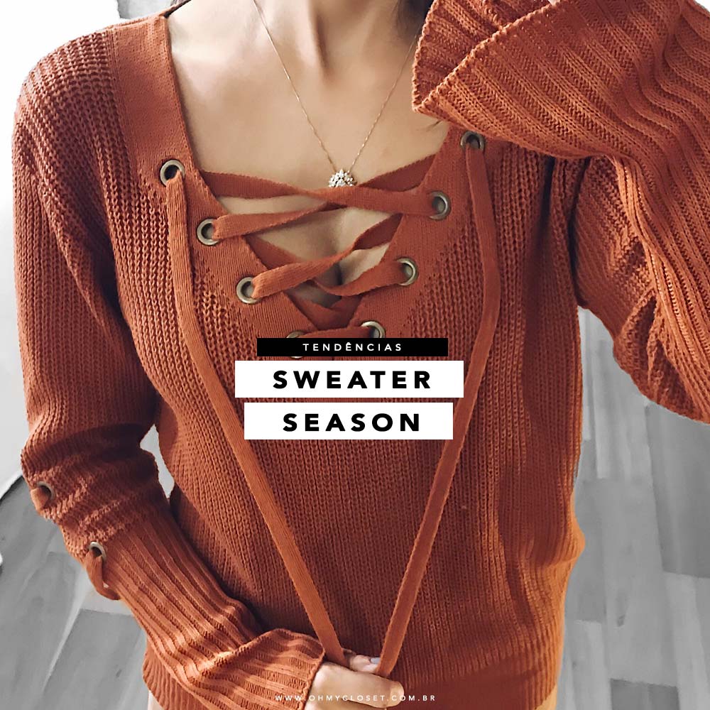 Tendência inverno 2017 suéter sweater troco tricots Oh My Closet por Mônica Araújo.