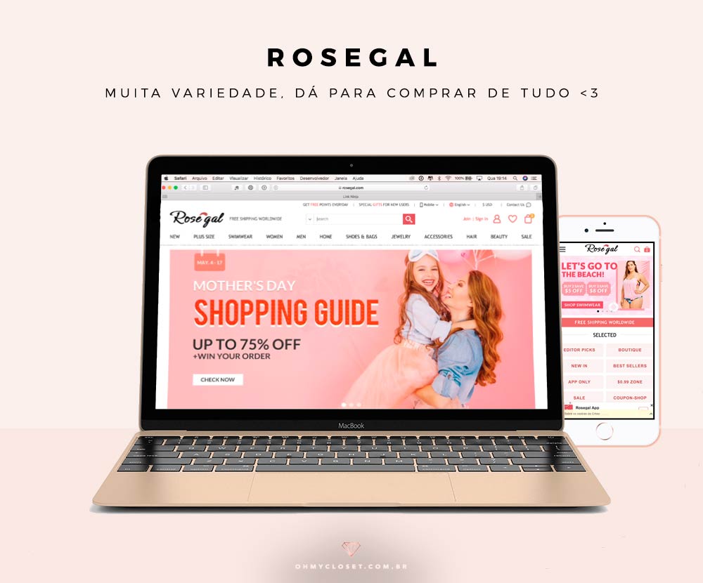 A RoseGal é um dos sites chineses confiáveis para comprar roupas baratas.
