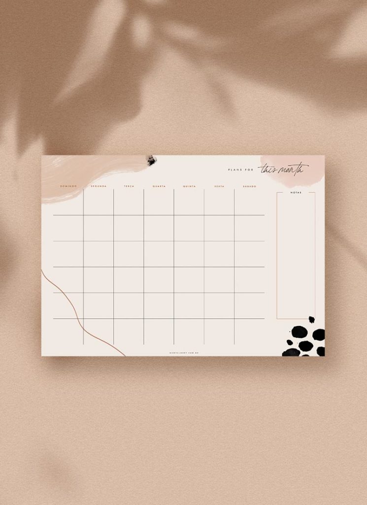 Planner Mensal Artsy Não Datado