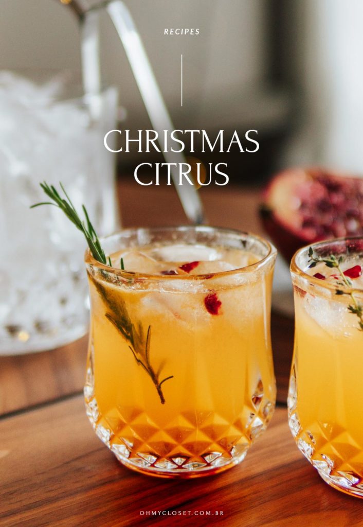 Christmas citrus drink, tangerina, limão siciliano, vodka e ginger beer.