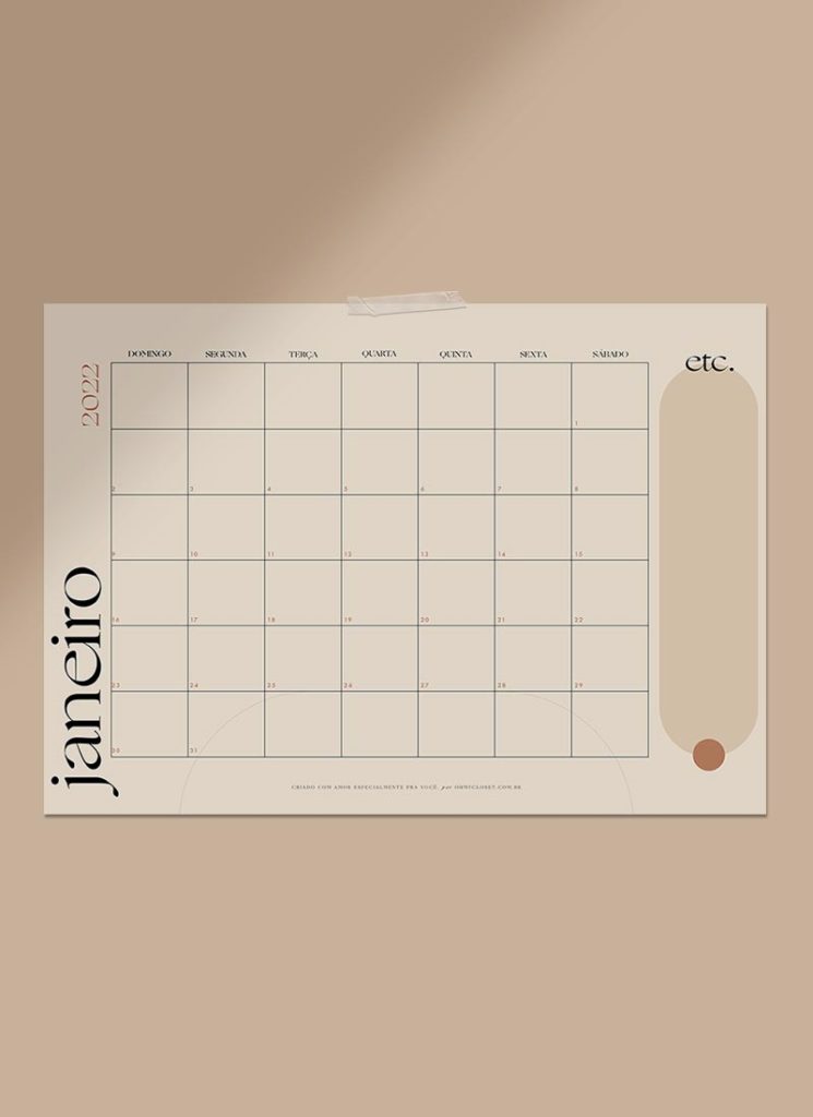 Planner Mensal Modern Minimalist