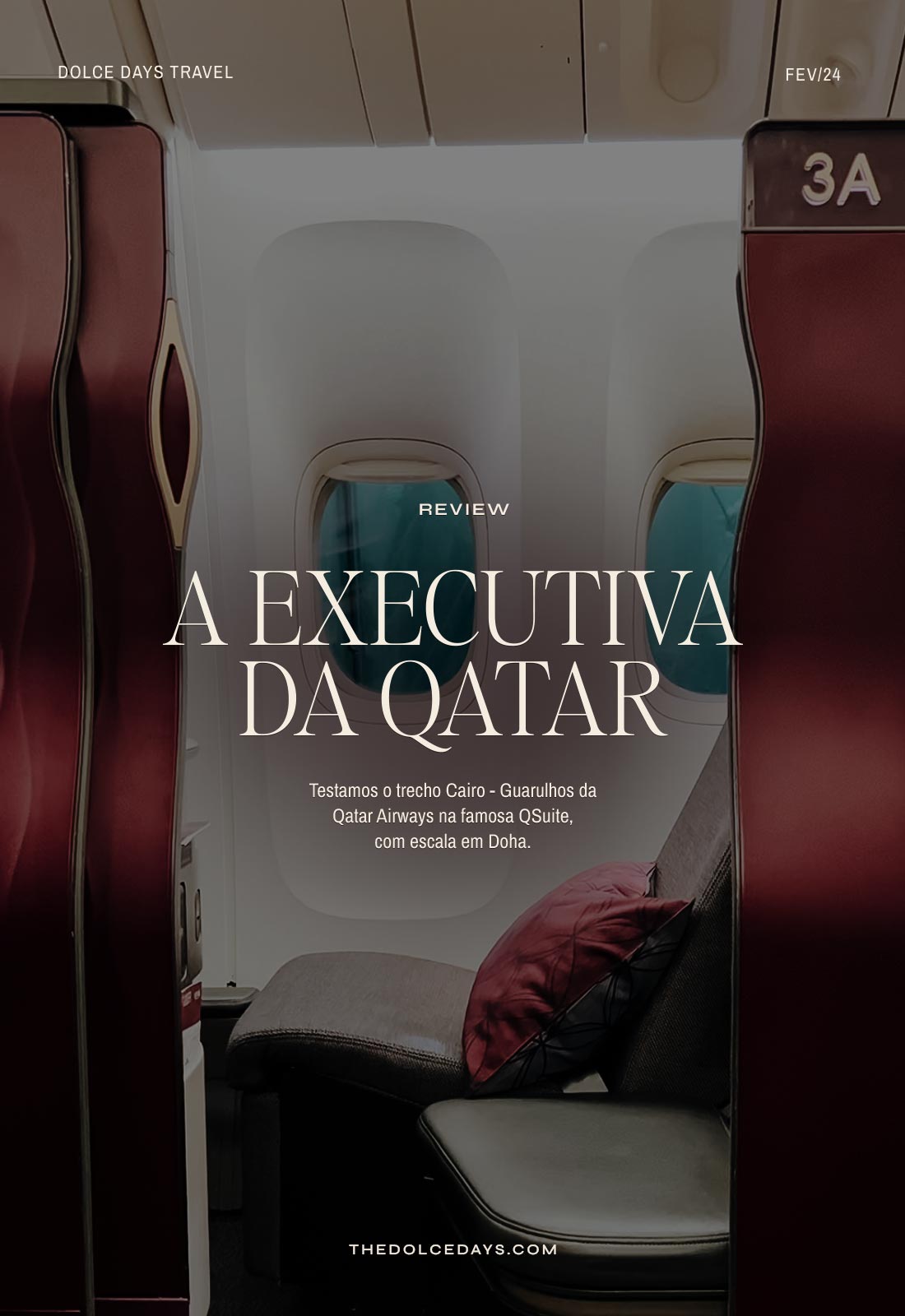Avaliação da Qsuite, a executiva da Qatar Airways