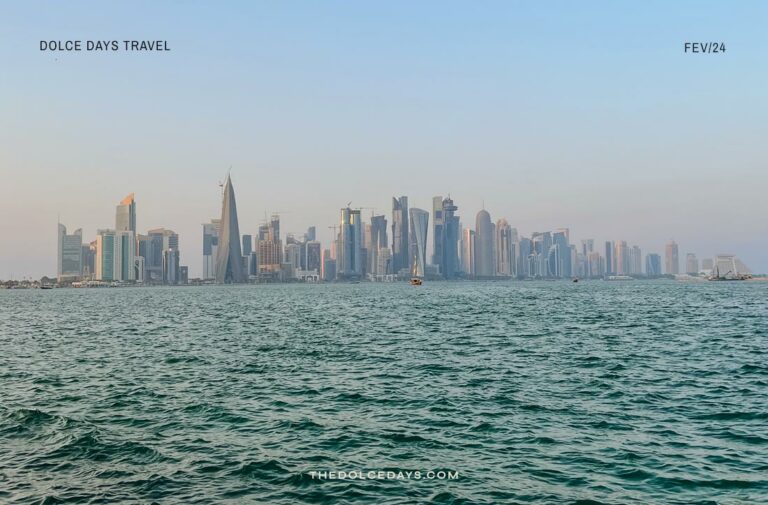 Vista Al Corniche em Doha, Skyline de Doha.