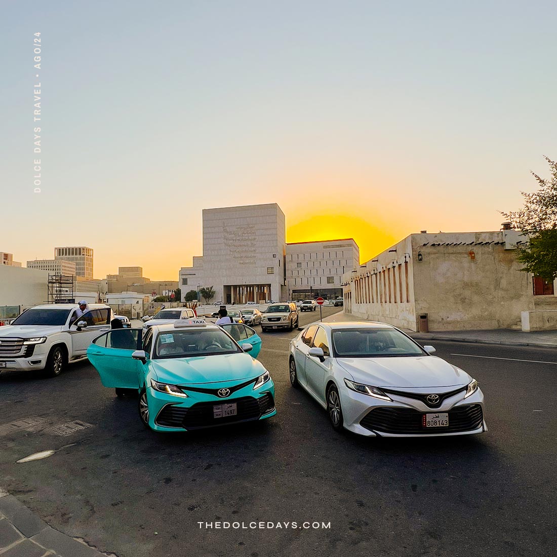 Taxis no mercado Souk Wakif em Doha