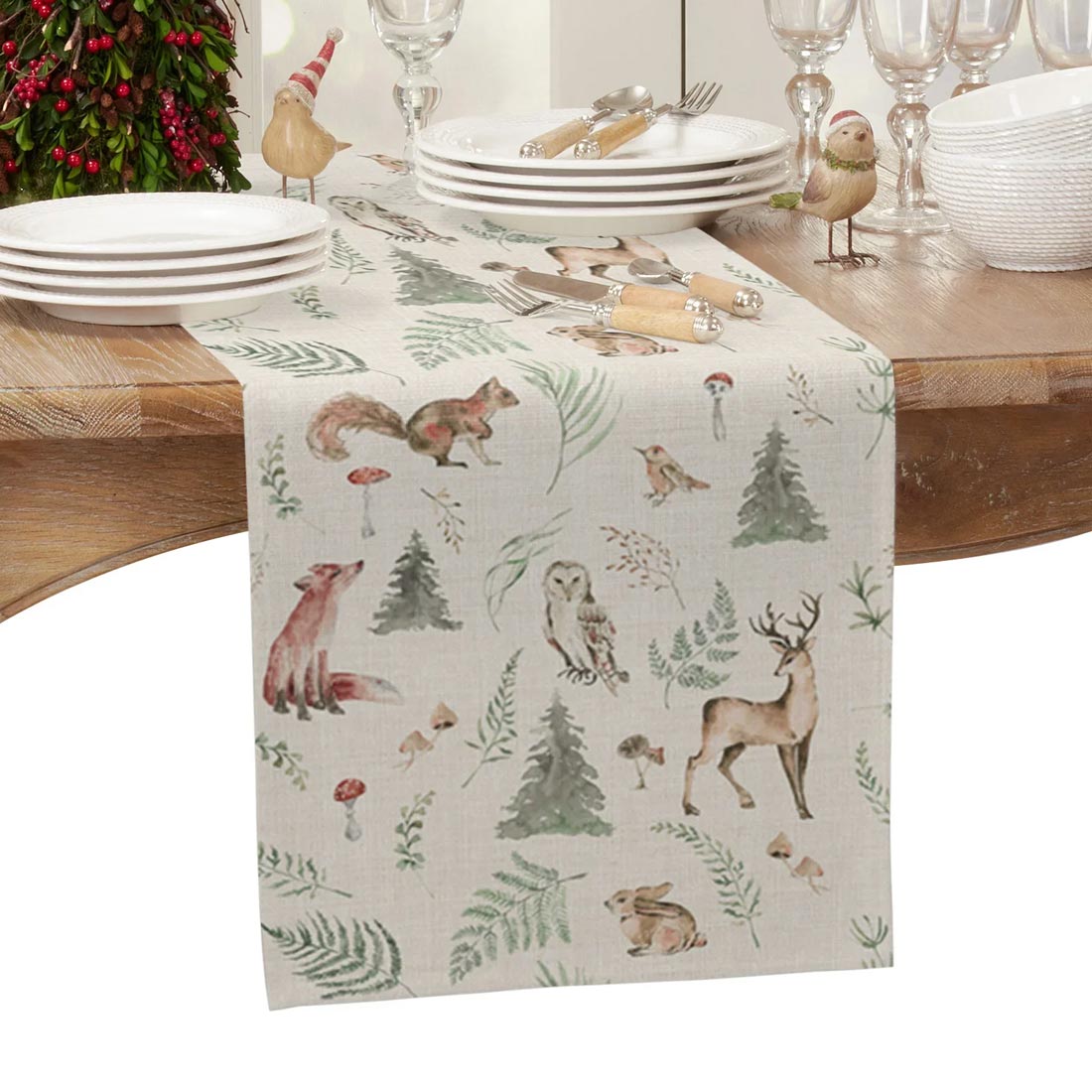 Caminho de mesa com motivo natalino
