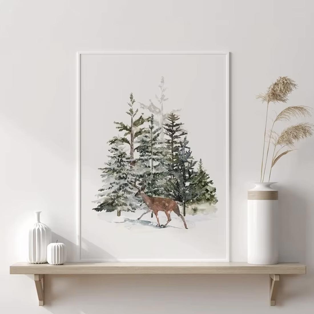 Quadro de Natal com pinheiros