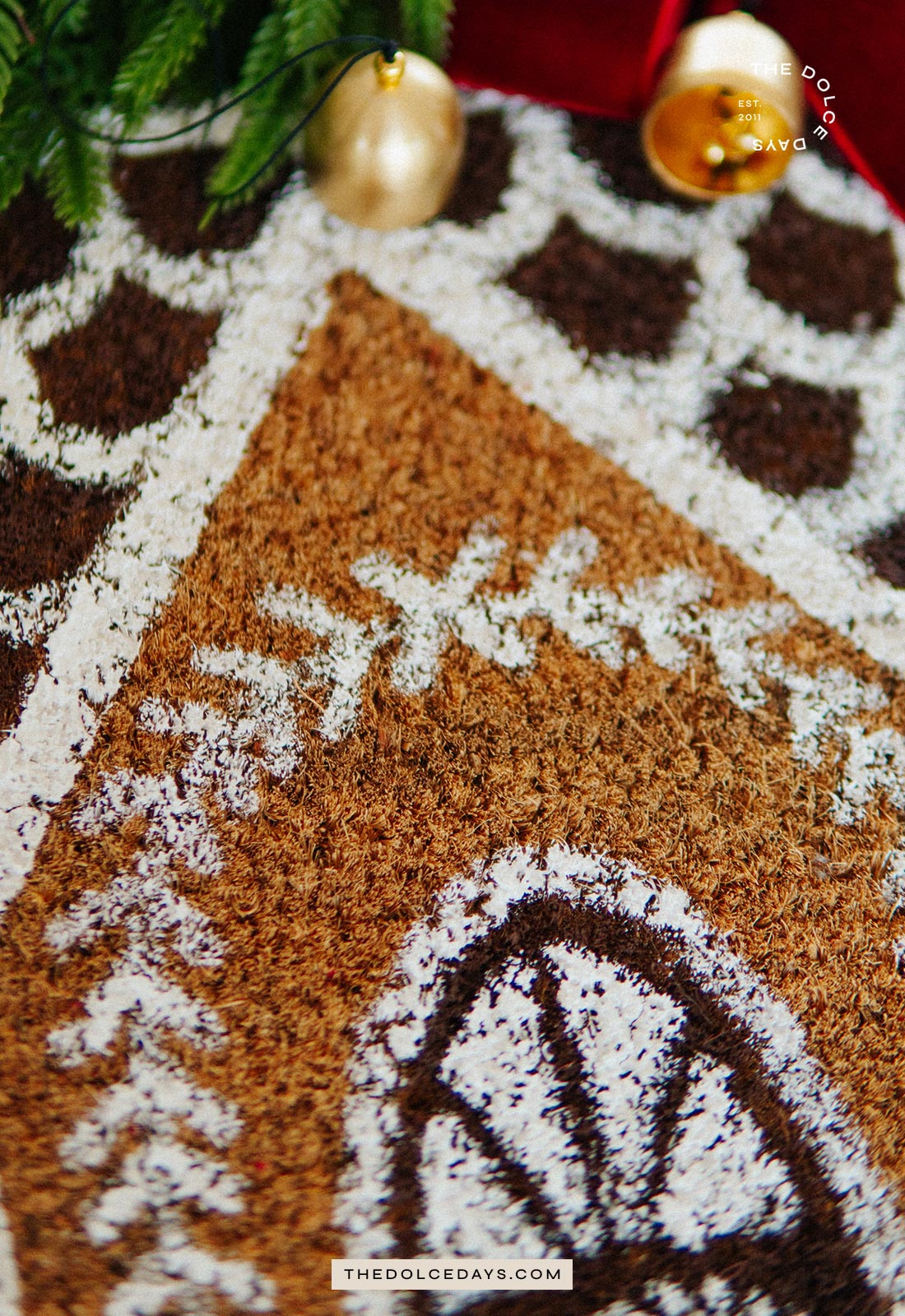 Detalhes do DIY do Capacho de Natal