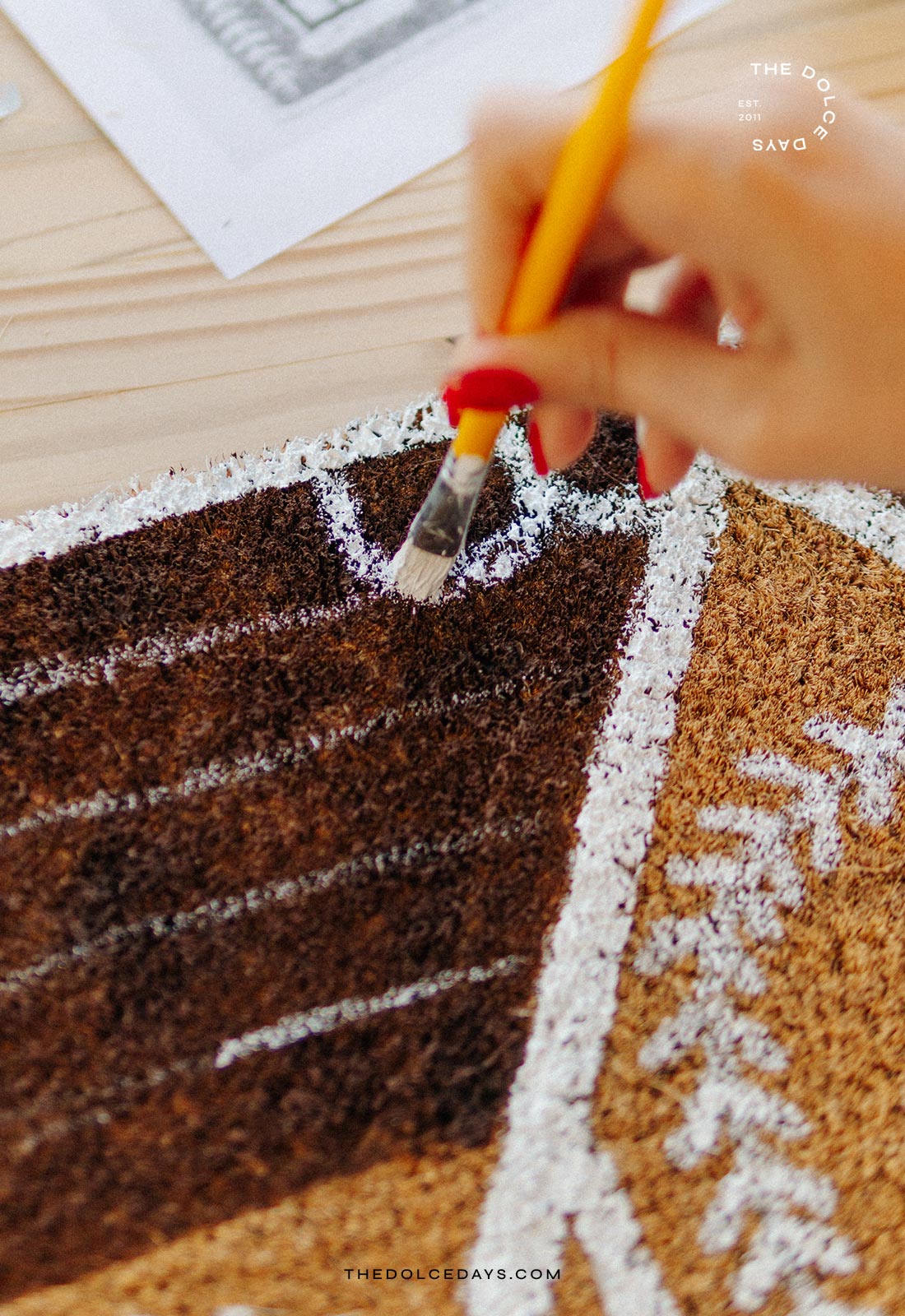 Pintando as telhas no formato final