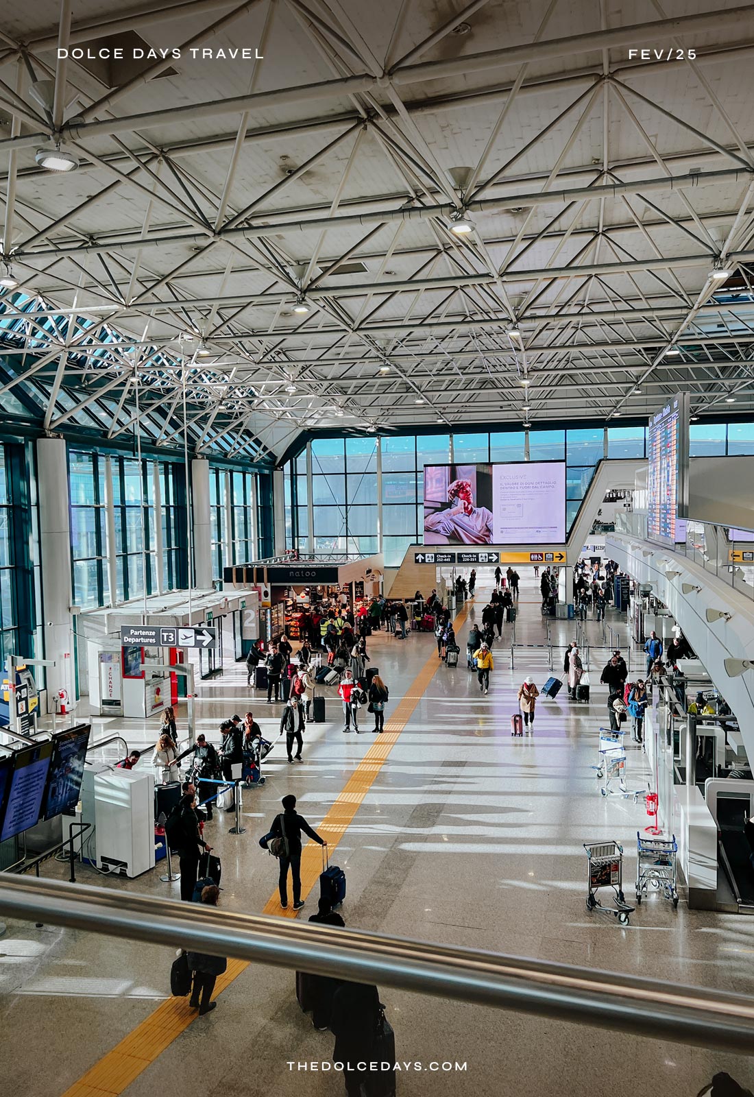 Vista do aeroporto Leonardo da Vinci em Roma