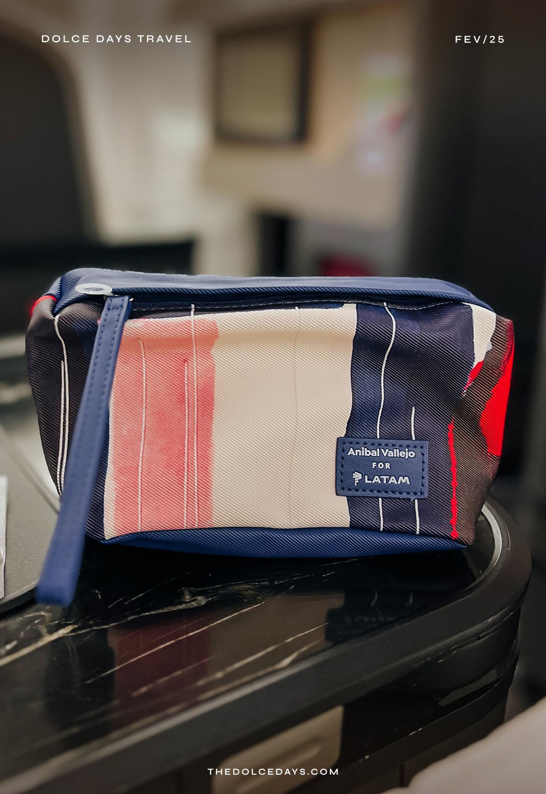 Amenity kit, chamado de eco-kit, do produto de classe executiva da LATAM