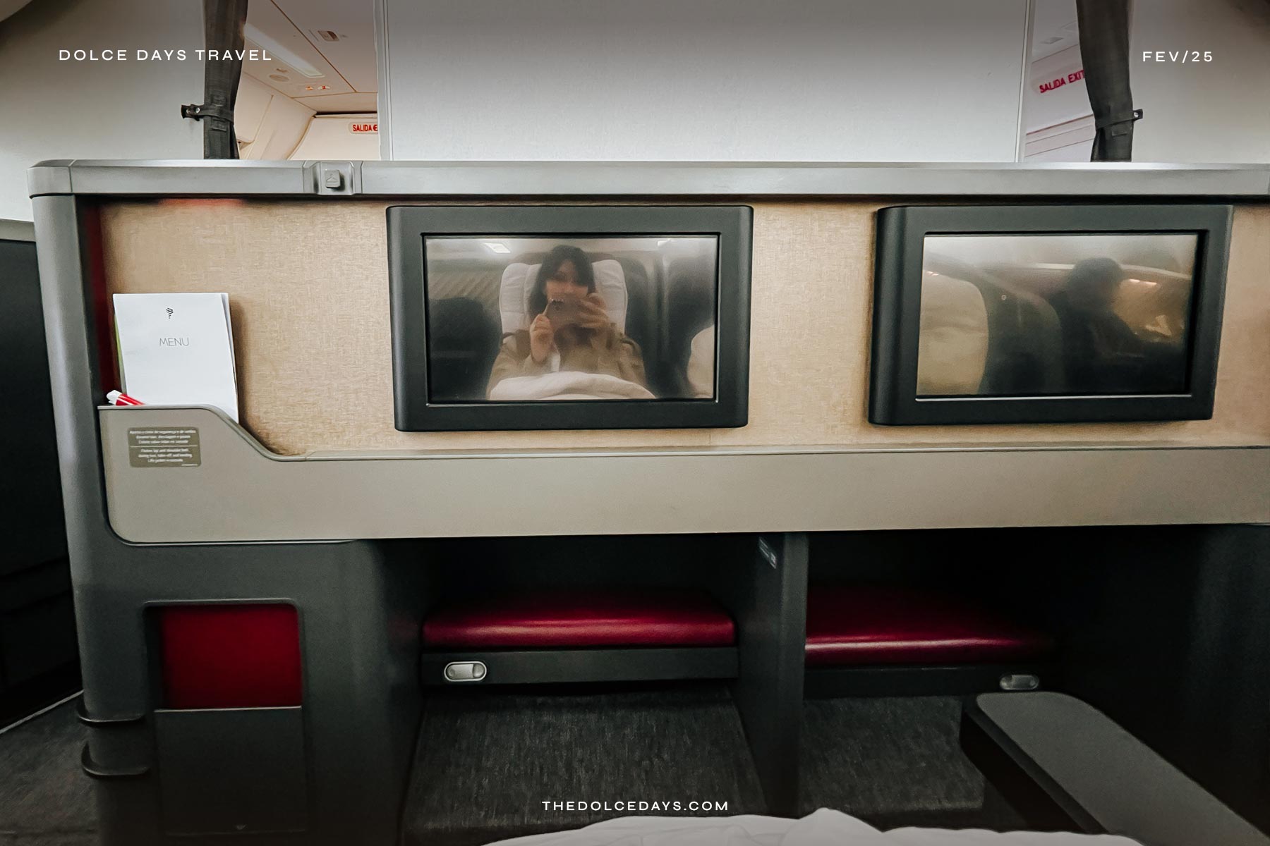 Espaço dos assentos da classe executiva da LATAM na primeira fileira