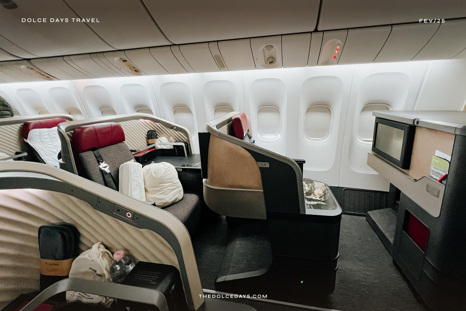 Cabine da classe executiva da LATAM