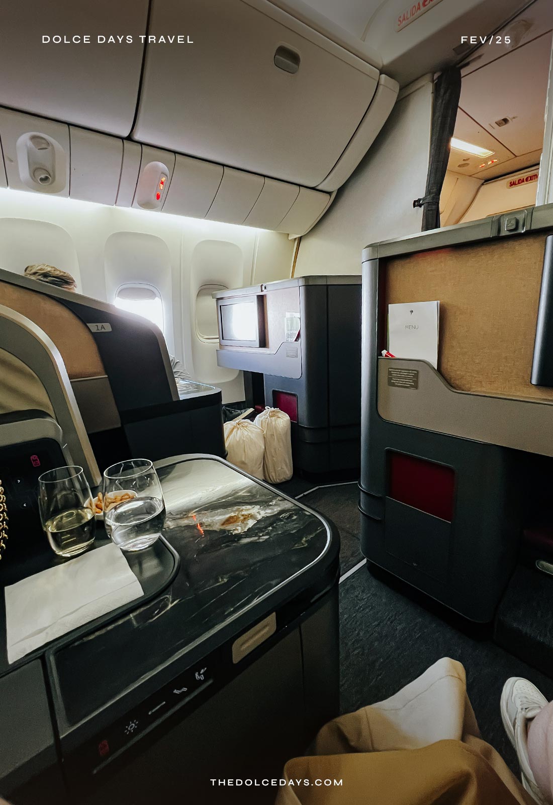 Assentos na classe executiva da LATAM na primeira fileira