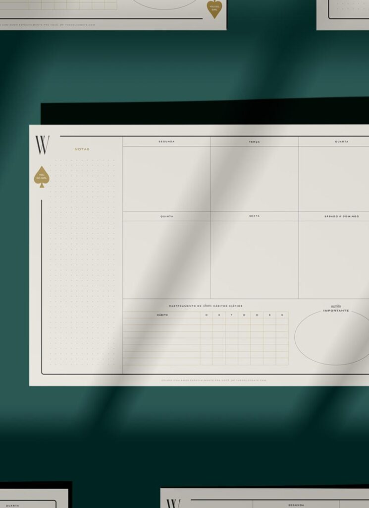 Planner Semanal Com Habit Tracker Grátis