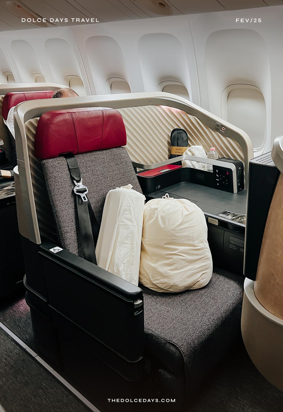 Assento na janela na classe executiva da LATAM