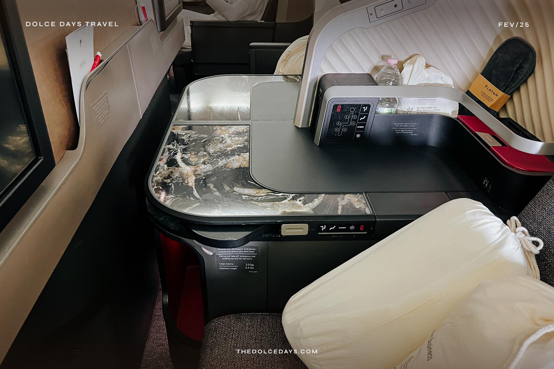 Assentos na coluna do meio na classe exeutiva da LATAM