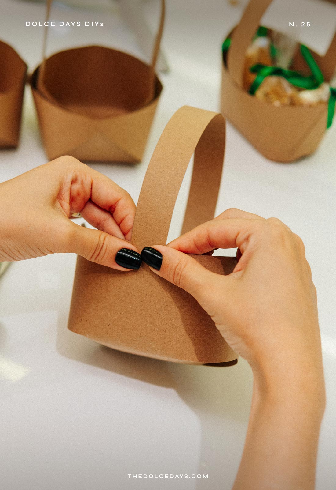 Cestinha de papel kraft para festa junina