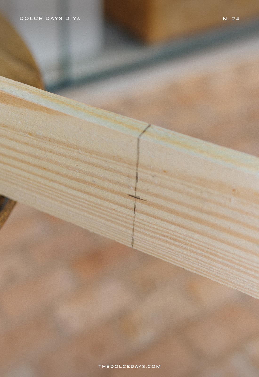 Marcando o centro da ripa mais larga