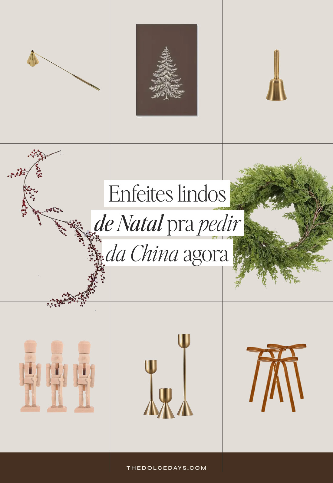 Seleção de decoração elegante e baratao pro Natal de 2025 no AliExpress e Temu