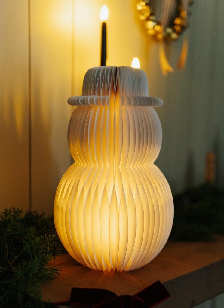 Como Fazer um Boneco de Neve de Papel Iluminado – DIY