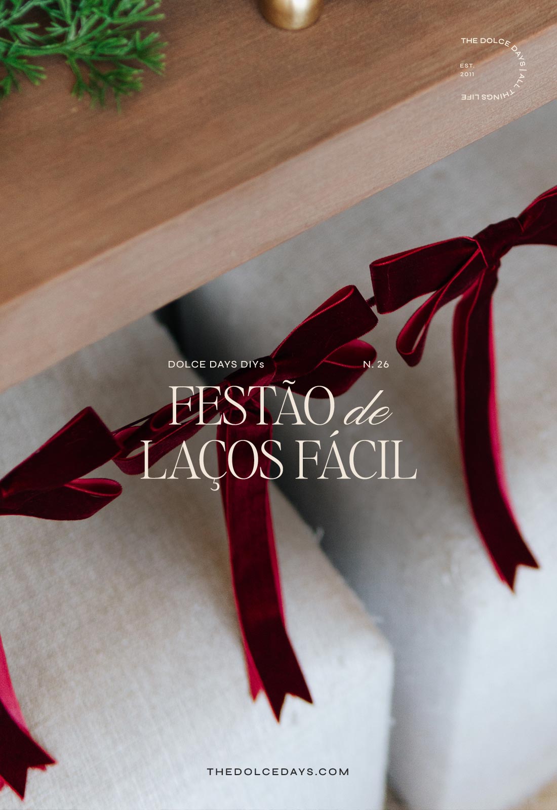 Festão de Laços de Veludo DIY Fácil Natal 2025