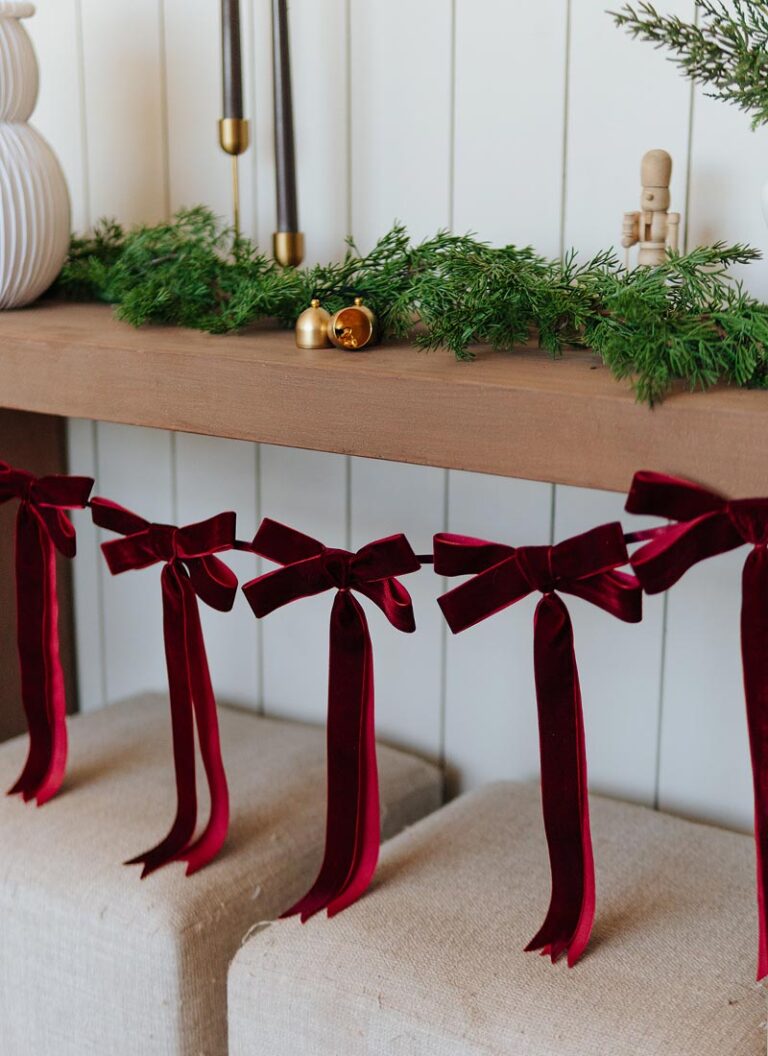 Festão de Laços de Veludo –  DIY de Natal