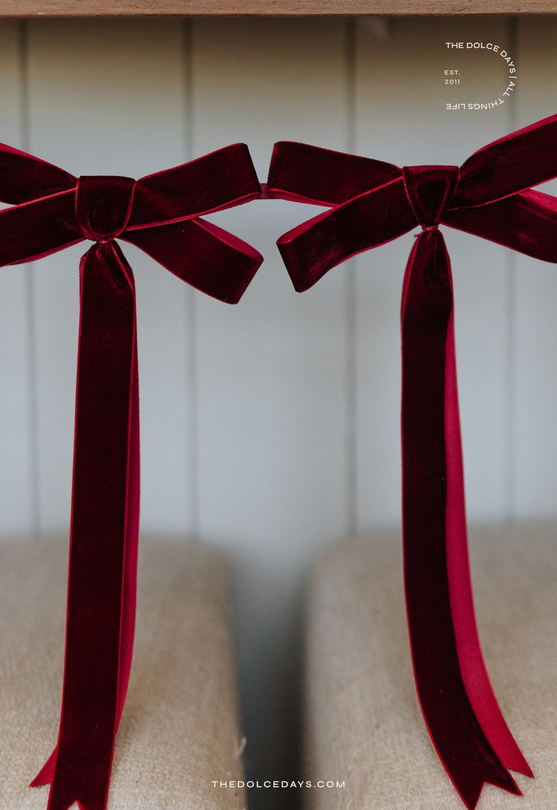 Festão de Laços de Veludo DIY Fácil Natal 2025