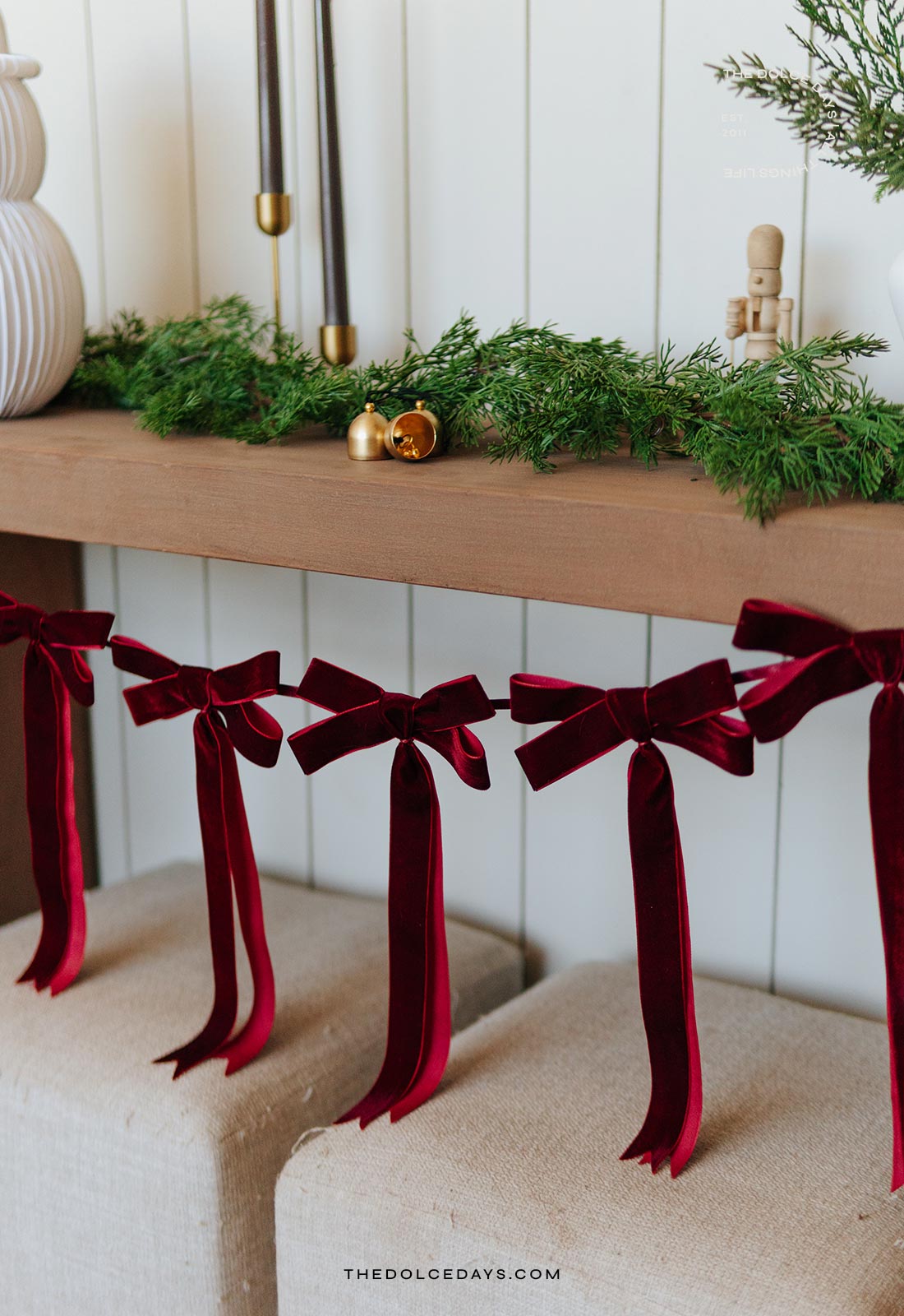 Como Fazer Um Festão de Laços de Veludo DIY Fácil Natal 2025