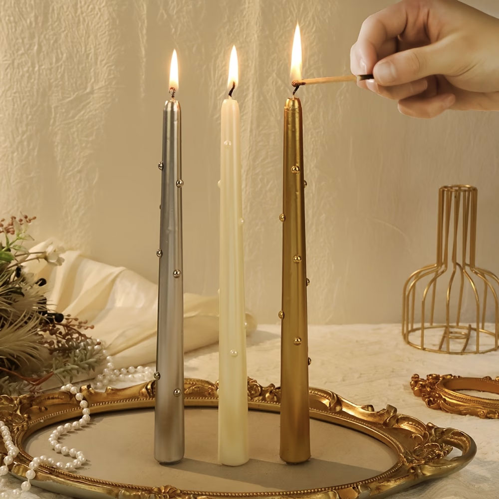Velas metalizadas de Natal achados do Temu